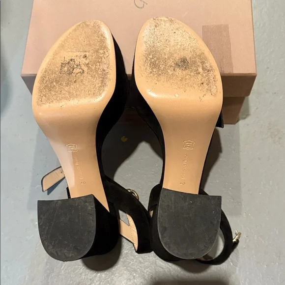 Gianvito Rossi Black Heels with Gold Buckle - Picture 7 of 10